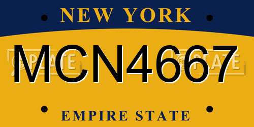 MCN4667 New York License Plate