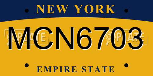 MCN6703 New York License Plate