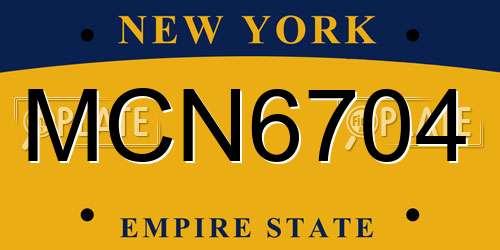 MCN6704 New York License Plate