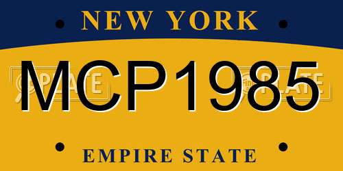 MCP1985 New York License Plate