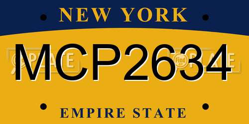 MCP2634 New York License Plate