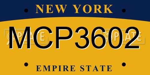 MCP3602 New York License Plate