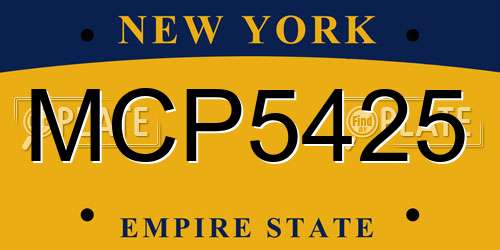 MCP5425 New York License Plate