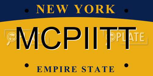 MCPIITT New York License Plate