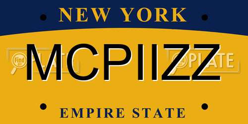 MCPIIZZ New York License Plate