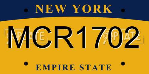 MCR1702 New York License Plate