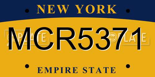 MCR5371 New York License Plate
