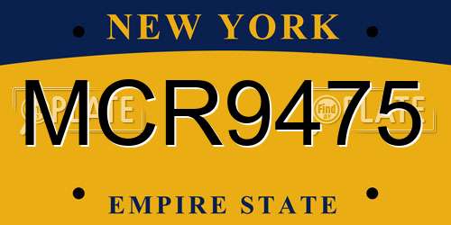 MCR9475 New York License Plate