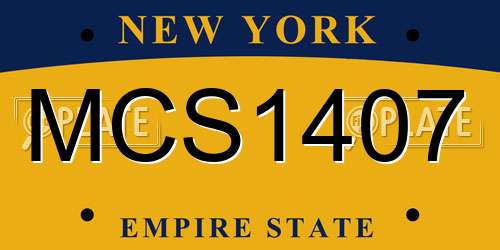MCS1407 New York License Plate