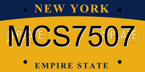 MCS7507 New York License Plate
