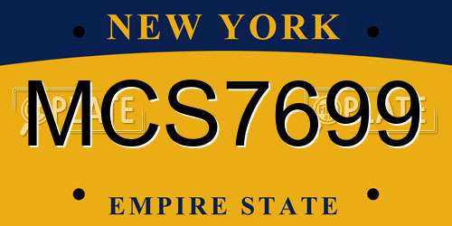 MCS7699 New York License Plate