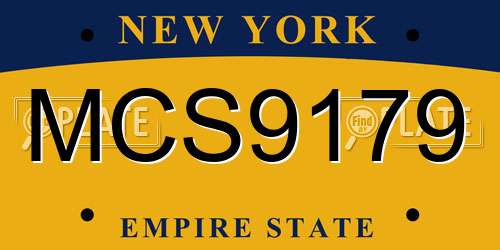 MCS9179 New York License Plate