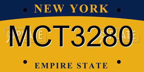 MCT3280 New York License Plate