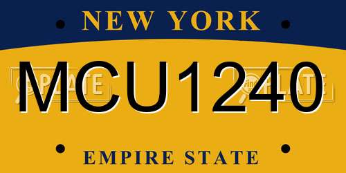 MCU1240 New York License Plate