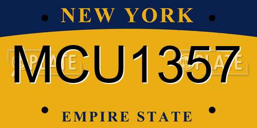 MCU1357 New York License Plate