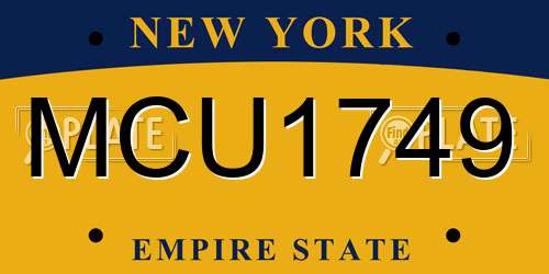 MCU1749 New York License Plate