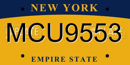 MCU9553 New York License Plate