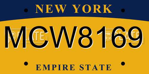 MCW8169 New York License Plate