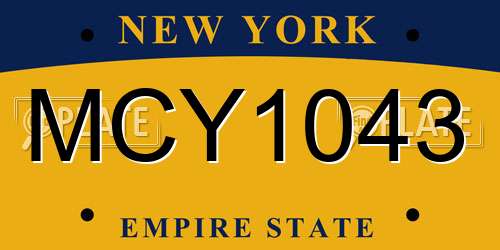 MCY1043 New York License Plate