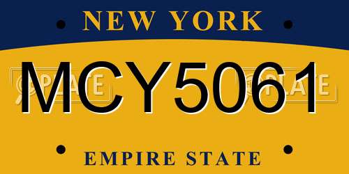 MCY5061 New York License Plate