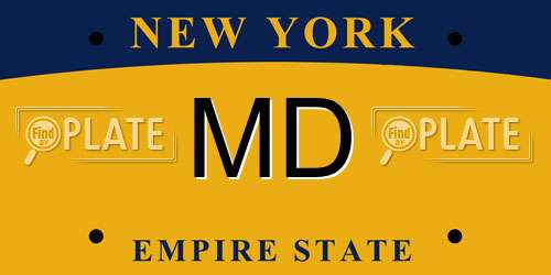 MD New York License Plate