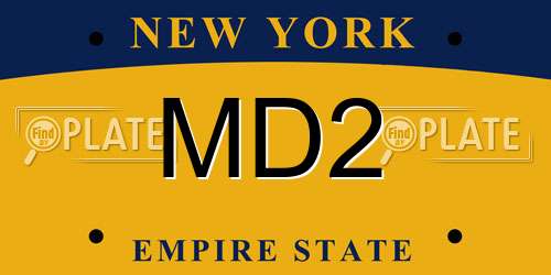MD2 New York License Plate