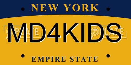 MD4KIDS New York License Plate