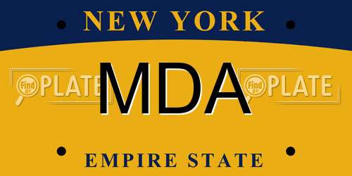 MDA New York License Plate