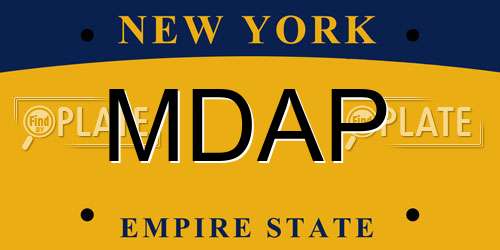 MDAP New York License Plate