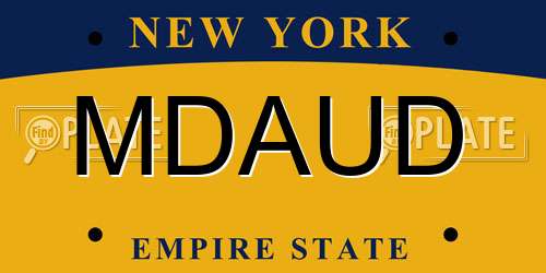 MDAUD New York License Plate