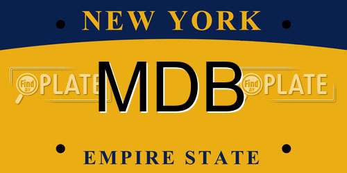 MDB New York License Plate