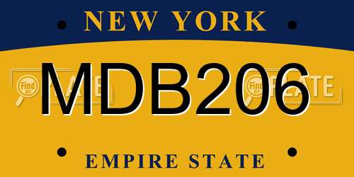 MDB206 New York License Plate
