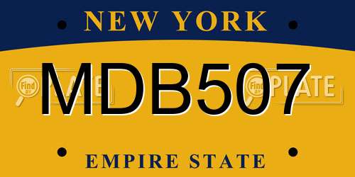 MDB507 New York License Plate