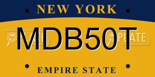 MDB50T New York License Plate