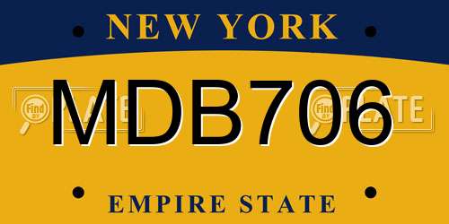 MDB706 New York License Plate