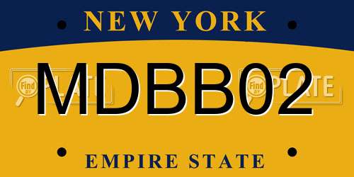 MDBB02 New York License Plate