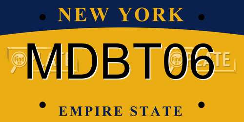 MDBT06 New York License Plate