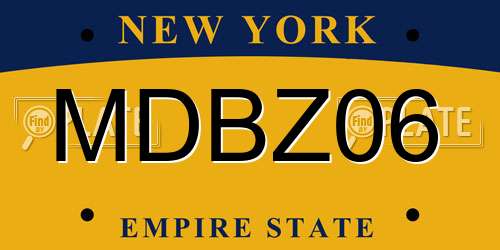 MDBZ06 New York License Plate