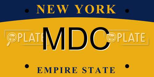 MDC New York License Plate