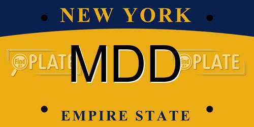 MDD New York License Plate