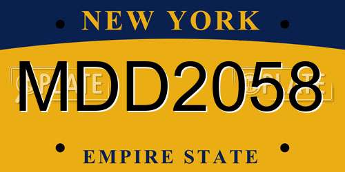 MDD2058 New York License Plate