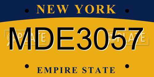 MDE3057 New York License Plate