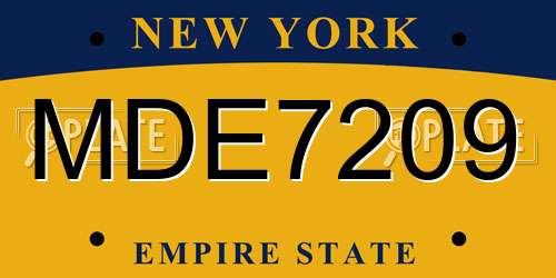 MDE7209 New York License Plate