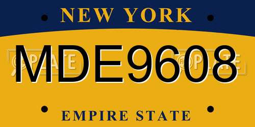 MDE9608 New York License Plate