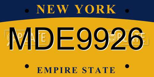 MDE9926 New York License Plate