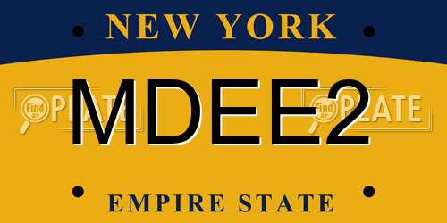 MDEE2 New York License Plate
