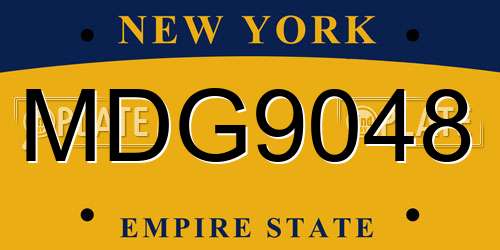MDG9048 New York License Plate