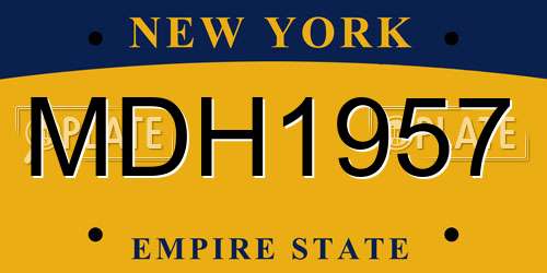 MDH1957 New York License Plate