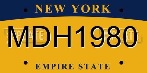 MDH1980 New York License Plate