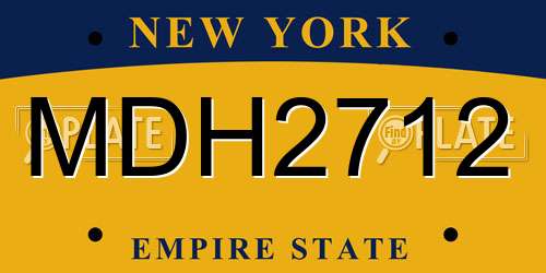 MDH2712 New York License Plate